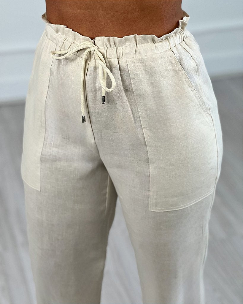 CALÇA LINHO C/ELASTICO